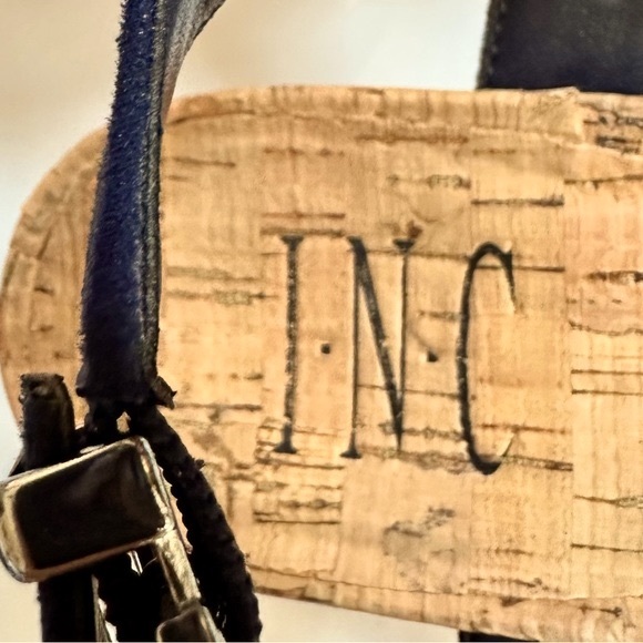 INC International Concepts Size 8 Navy Blue Landor Wedge Sandal - Picture 6 of 8